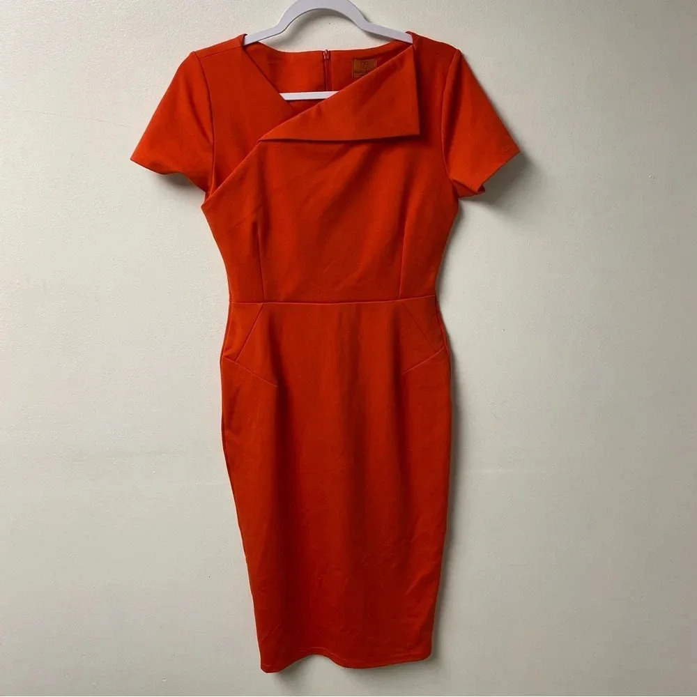 Marycrafts Retro Modest Midi Dress is Red Size‎ 8